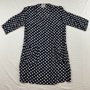 Masai Polka Dot Tunic Dress Navy White Pockets Minimalist Lagom Oversized Small
